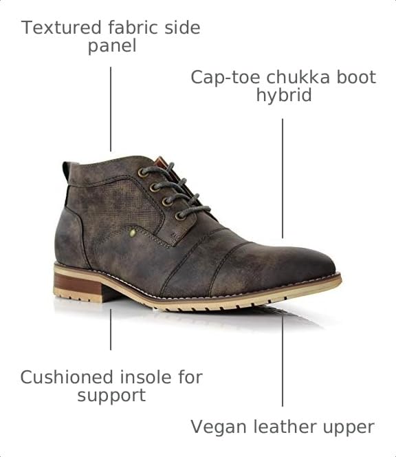 Image of Ferro Aldo Men's Ankle Boots | Lace-Up Cap Toe Chukka Style Dress Boot | Casual Fashion for Work