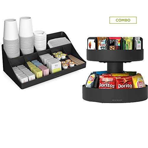 Mind Reader SNACOMORG-BLK Coffee Condiment and Snack Organizer, Home, Office, Breakroom, 2 Pack