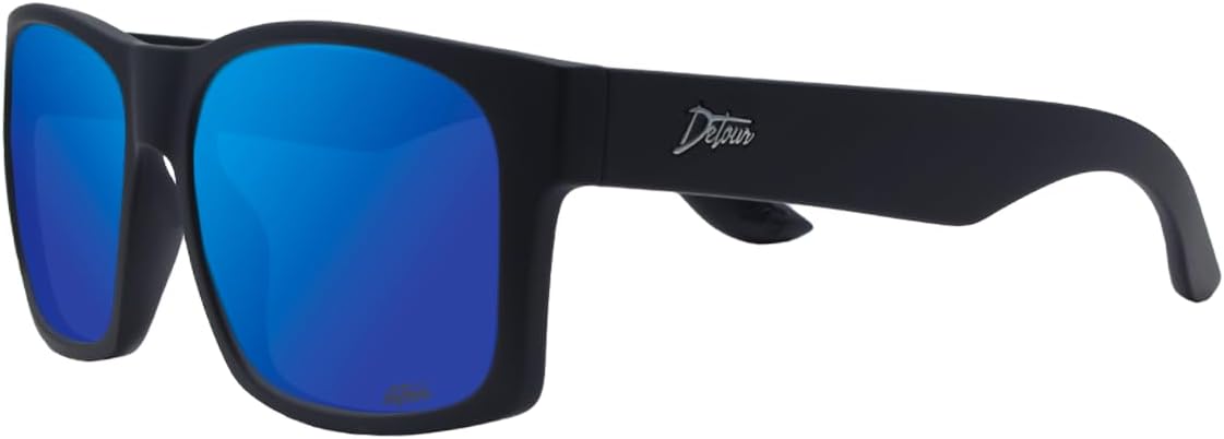 Detour Big Kahuna Sunglasses - XL Polarized UV400 Protective Matte Black Jet Black Unisex-Adults For Large Heads