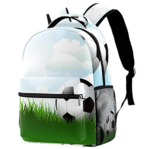 Sac à dos femme grande capacité vert imprimé football pour voyager léger