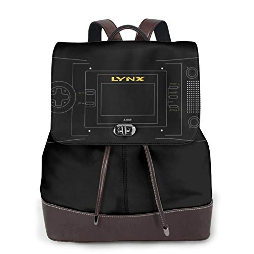 Atari Lynx Handheld Gaming Consoleladies Leather Backpack, Leather Fashion Backpack Travel Daily Backpack