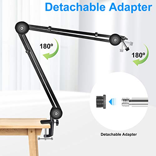 Aokeo Microfoonstandaard voor bureau, verstelbaar, zware tafel microfoonstandaard, armgalg voor Blue Yeti, professionele… - Image 3
