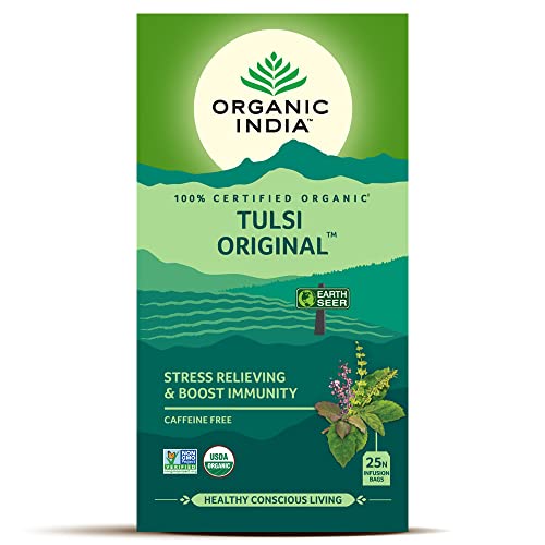Image of Organic India Tulsi Green - 25 x 1.8g Lemon Ginger Tea Bags & Original, 25 Infusion & Sleep Tea Bags