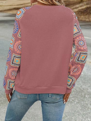 Image of Women's Floral Print Round Neck Full Sleeve TOP || Women Top's || Tops for Womens|| Women Long sleevetops