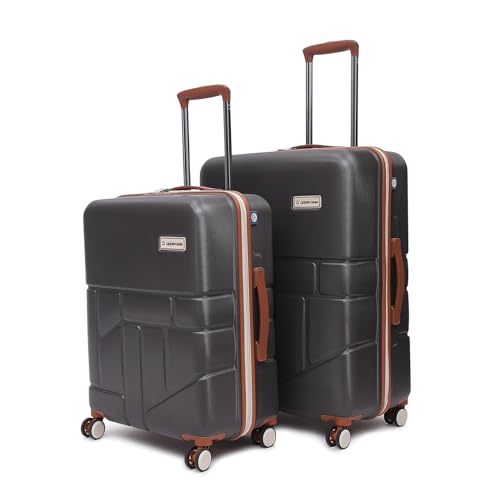 Image of uppercase Rock (M+L) Set of 2,Check-in Trolley Bag,Hardsided Anti-Scratch 8 Spinner Wheel Luggage,TSA Lock & Anti-Theft Zippers,Suitcase for Unisex,2000 Days Warranty (Grey)
