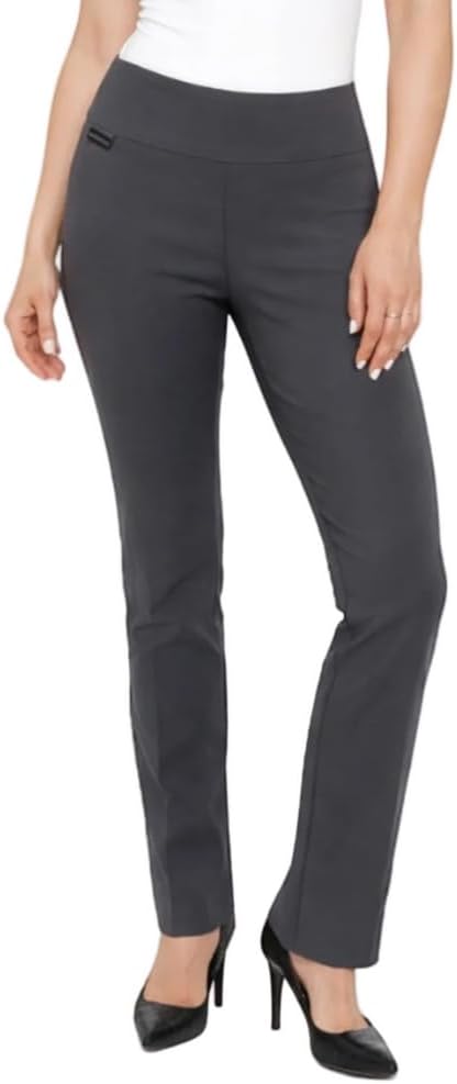 Women’s Straight Leg Pull‑On Pants – Tummy Control Stretch, 32" Inseam, Comfortable Everyday & Workwear, Style 115