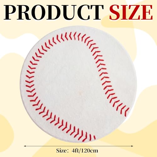 Tapete redondo de béisbol Dunzy 119x119 cm multicolor miniatura 2