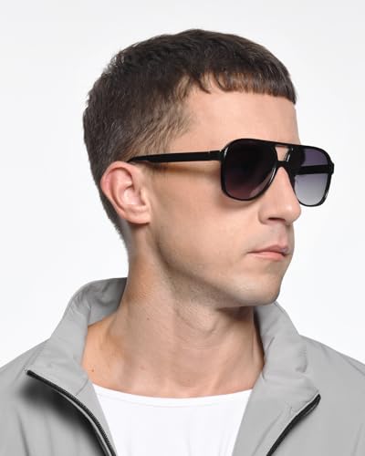 Retro Polarized Aviator Sunglasses for Women Men, Classic Vintage 70s Trendy Square Style UV400 Protection2