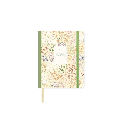 UO Agenda Anual Bloom Mini Semana Vista: Empieza en enero de 2026 y Acaba en diciembre de 2026, Tapa Dura, Apertura súper cómoda de 180 Grados, Flores