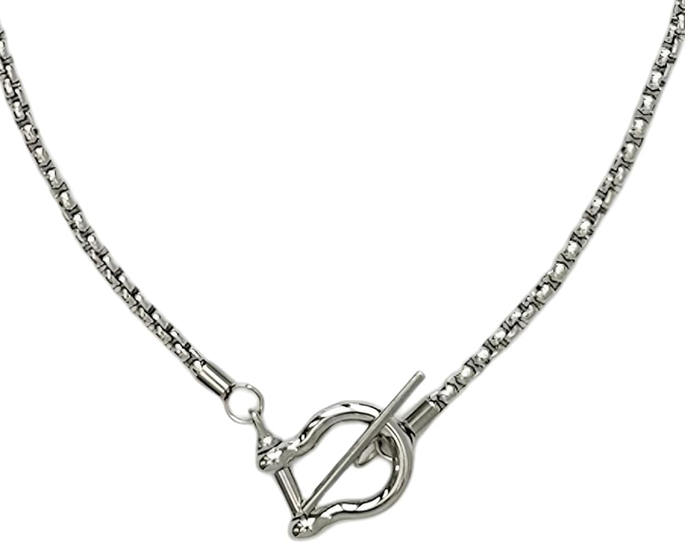 Silver Horseshoe Necklace - Lucky Horse Charm For Women and Men, Horseshoe Pendant for Teens and Adults
