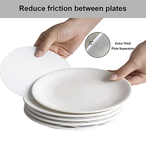 Homyfort China Storage Containers With Lid And Handles, Dinnerware Storage Box For Dishes With 12 Felt Dividers, Hold 24 Plates,10 X 10, Set Of 2, Grey #TOP5