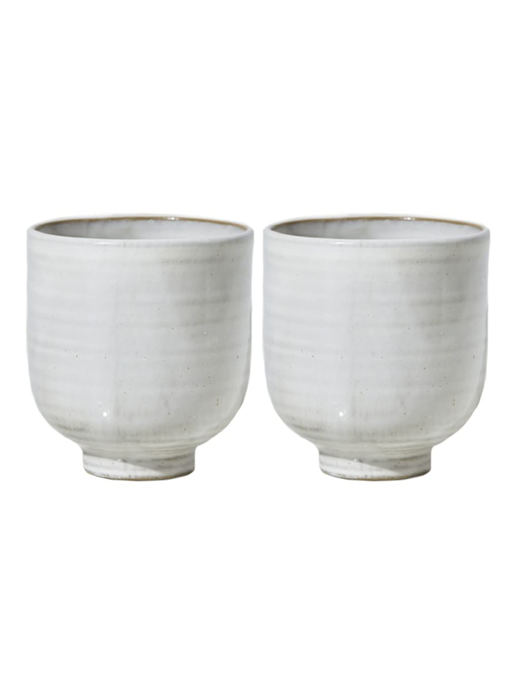 Serene Spaces Living Small Glazed Ceramic Pedestal Bowl, Set of 2- Centerpiece for Vintage Weddings, Events, Measures 4.25