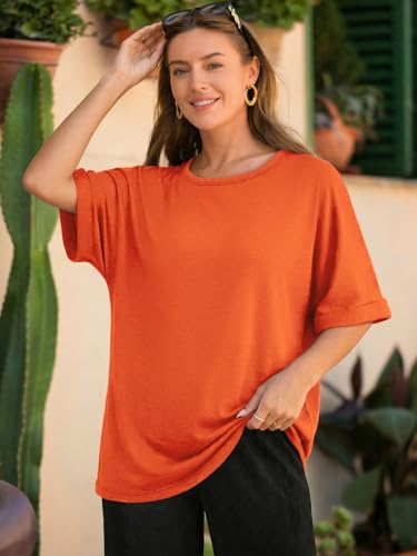 Image of ATHMILE Womens Oversized T Shirts Summer Tops Spring Casual Loose Fit Workout Short Sleeve 2026 Beach Vacation