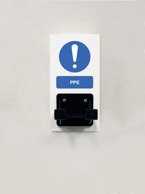 PPE Station - PPE - Single Hook on 80x160mm 10mm foam pvc, ISO7010 compliant safety colours, 80 x 160 mm