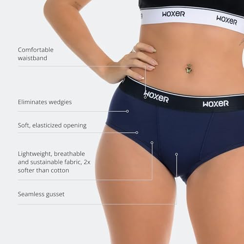 Image of Woxer Women's Classic Seamless Boyshort Panties, Soft Modal Fabric with No Roll Inseam, Chafe-Free, Breathable Design