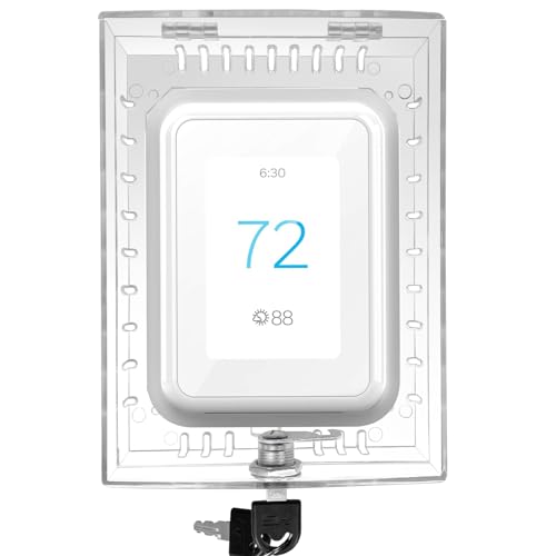 Young Dance Universal Thermostat Lock Box with Key,Clear Large Thermostat Guard for Thermostats on Wall,Thermostat Guard,Thermostat Cover Fits Thermostats 6.5' H x 4.72' W x 1.8' D or Smaller (1 Set)