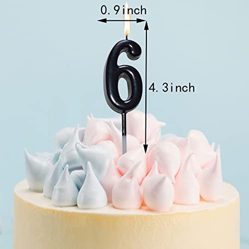 10 Pieces Birthday Numeral Candles, Cake Numeral Candle for Cake Decoration, Number 0-9 Cake Topper Candles Number 0 1 2 3 4 5 6 7 8 9 for Birthday Wedding Anniversary Party Celebration, Black - Image 3