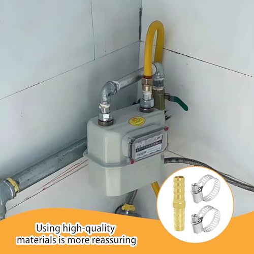 2 Stück Schlauchverbinder 8mm,Messing Gas Schlauch Verbinder für Gasschlauch Kraftstoffleitung Wasserschlauch,Benzinschlauch Adapter Verbindungsstück Widerhaken Kupplung Hose Connector Anschluss Set