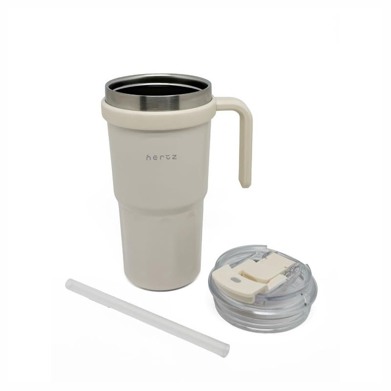 Image of NERTZ Groove Tumbler 600ml Stainless Steel Insulated | Double Wall Vacuum Bottle with Straw Lid & Wide Mouth Lid | Hot & Cold Bottle Leak Proof, BPA Free for Gym, Travel, Office