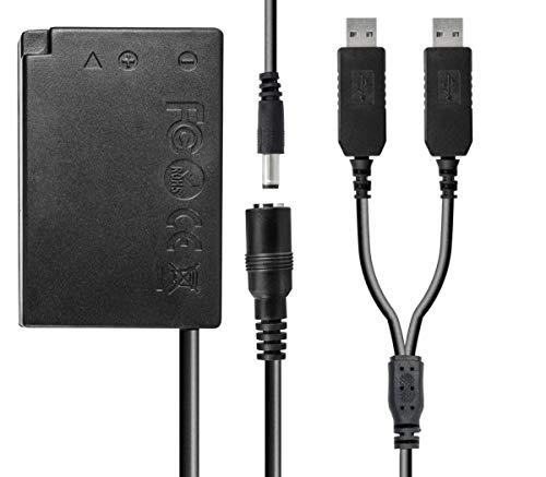USB-Netzteil 5V auf 8V inkl. DC-Kuppler, Akkuadapter kompatibel mit Canon LP-E17 - ersetzt DR-E18 - Ermöglich den Betrieb von Kamera Canon EOS 750D,