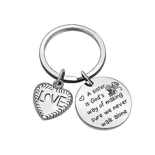 ZQEOU Sister Birthday Keychain Ideas Graduation Jewelry For Big Sister Gifts From Brother Stepsister Gift Friendship Gifts For Women Friend Gift Bestie Gifts For Women Best Friend Jewelry BFF Gift