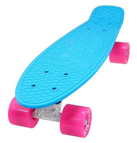 Sulov Unisex-Youth PB-NEON-03B Penny Board Neon Speedway, Color-Blue/Pink, One Size