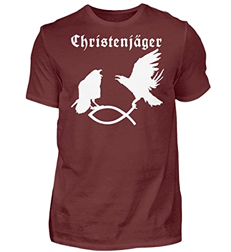 T-shirt Hugin et Munin Christenjäger rouge Medium vêtement mythologie scandinave homme