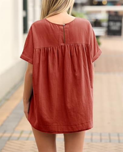 Image of Tankaneo Womens Summer Babydoll Tops Casual Loose Fit Peplum Oversized Tunic Shirts