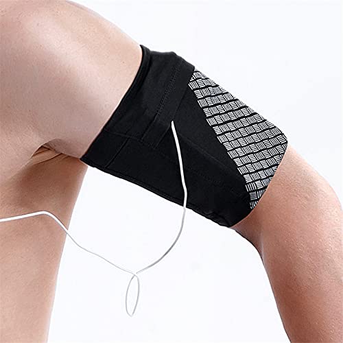 Reflective Sports Cell Phone Armband Holder for Running with Anti Slip & Reflective Design, Soft & Comfortable, Suitable for Arm Circumference 7.5-10.2in, Black (L)