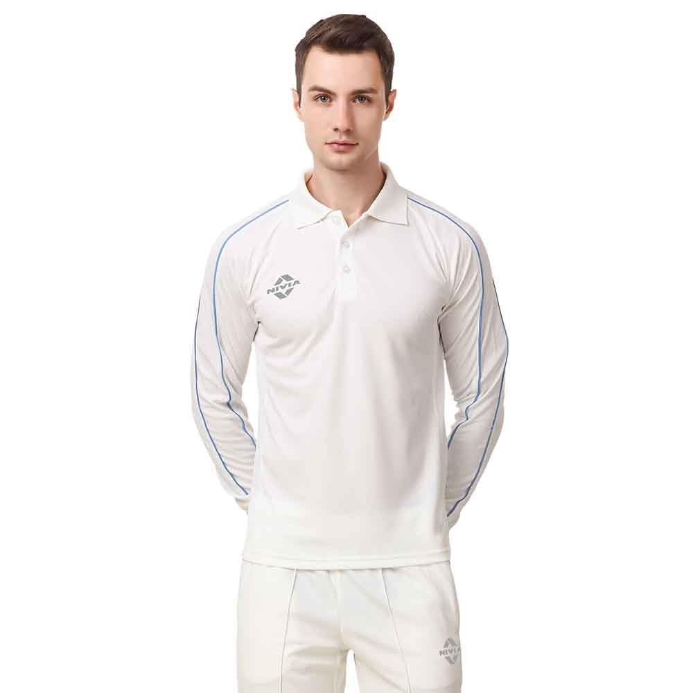 Eden Full Sleeve Cricket Jersey for Men | Cricket Kit | Cricket T-Shirt for Men | White Jersey