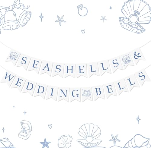 Seashells & Wedding Bells Banner for Coastal Bachelorette Party Last Toast On The Coast Bach Party Decorations