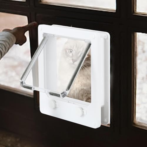Puerta pequeña para mascotas y gatos con cierre de seguridad 4
