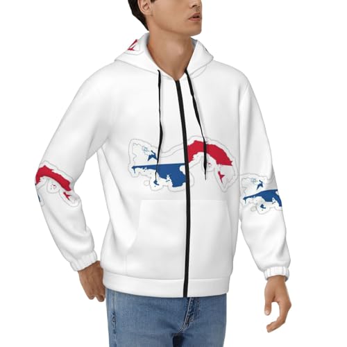 Sweat à capuche zippé homme imprimé drapeau Panama veste sport S-3XL