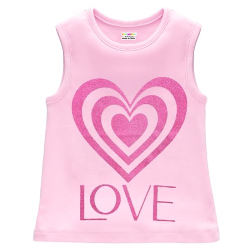 Image of Kuchipoo Girls Sleeveless Regular Fit Cotton T-Shirt
