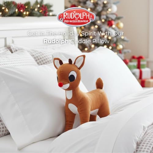 Image of Rudolph The Red Nose Reindeer Kids Holiday & Christmas Bedding Super Soft Plush Cuddle Pillow Buddy, One Size, (Officially Licensed Product) By Franco