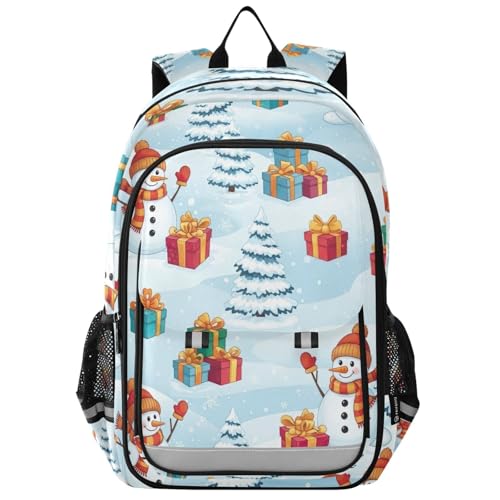 Snowmen Hats Scarves Kids Backpack for School, 17 Inches, Kids Backpack Girls Elementary School, Backpacks for Travel, Age 6-12