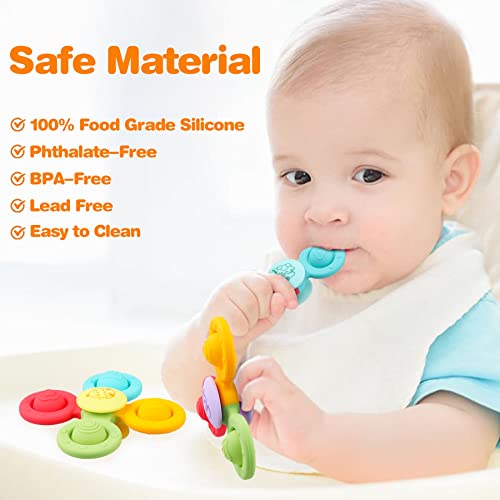 Suction Cup Spinner Toys - Baby Montessori Sensory Educational Learning Toy - Infant Bath Travel Activities Fidget Toy - Toddler Newborn Gifts For 6 9 12 18 Months 1 2 3 One Two Year Old Boys Girls #TOP2