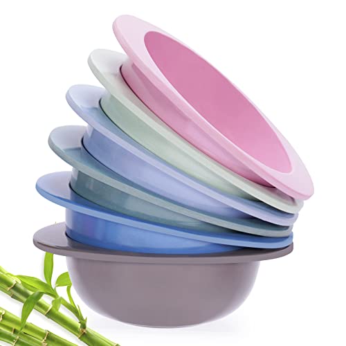 Image of 6pcs Bamboo Kids Bowls for Baby Feeding, Toddler Snack Bowls, Tableware for Baby Toddler Kids Bamboo Toddler Dishes & Dinnerware Sets