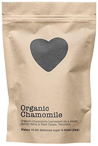 Organic Chamomile, 15-20 Servings, Eco-Conscious Zip Pouch, Caffeine Free, Pure Loose Leaf Tea Grown in America, 0.80 Ounce (Small) Organic Chamomile, 15-20 Servings, Eco-Conscious Zip Pouch, Caffeine Free, Pure Loose Leaf Tea Grown in America, 0.80 Ounce (Small)