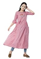 AnjuShree Choice Women Cotton Anarkali Kurti (XX-Large) Pink