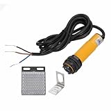 MECCANIXITY E3F-R2PK Photoelectric Sensor, 300mA DC6-36 V M18 Specular Reflection Photoelectric Switch Sensor 3 Lines Detection Distance 2M PNP NO with Mounting Bracket for Industrial