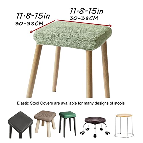Zzdzw Covers Square Stool Slipcover，Modern Rectangular Stretch Stool Case Set Of 1/2/4 Chair Cover Chair Seat Slipcovers For Dining Room Vanity Kitchen Saddle Bar Stool Protector #TOP1