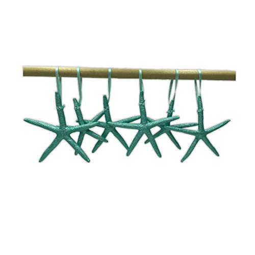 Starfish Christmas Tree Ornaments (Metallic Turquoise)