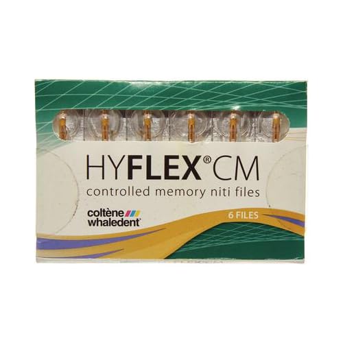 Coltene H8310420 Hyflex CM File, 04 Taper, 31 mm L, Size 20, Yellow (Pack of 6)