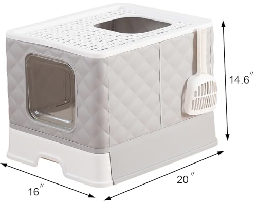Caja de arena plegable para gato, extra grande con puerta superior miniatura 5