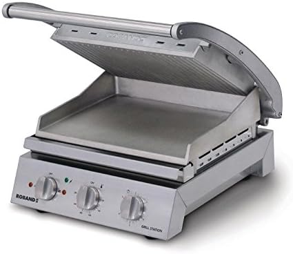 Roband Contact Grill 8 Slice Ribbed Top Plate 2990W GSA815R 8 sandwich capacity. Ribbed top & smooth lower plates.