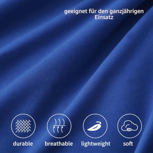 RUIKASI Spannbettlaken 140x200cm Königsblau Bettlaken - Oeko Tex Spannbetttuch 140x200 Bettbezug… – Ansicht 5