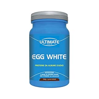 Ultimate Italia Egg White – Proteine di Albume dell'Uovo - Integratore Alimentare di Proteine a Base di Albume d'Uovo – con Vitamine B2 e B6 – Nutre la Massa Magra - Gusto Cacao, 750 Grammi