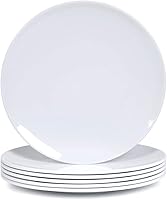 Vista 9 de Webbylee Juego de cuencos y platos llanos de melamina para cereales – 6 piezas blancas para uso diario, apto para lavavajillas, duradero, resistente
