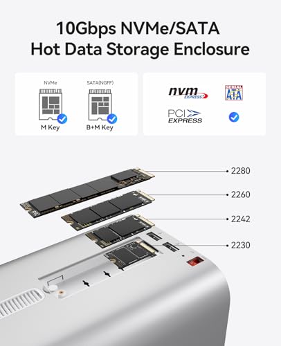Image of ORICO MiniTower 2 Bay RAID Enclosure Compatible NVMe SSD 10Gbps with Expansion Hub Docking Station for Mac mini M4 Max Up to 56TB-M435